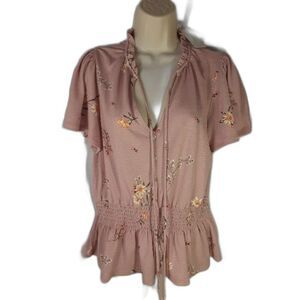 Meraki Floral Baby Doll Style Blouse NWT Size Large